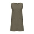 thumbnail image 4 of Patlollav Short Jumpsuit for Womens Solid Color Hollow Back Overalls Jumpsuits with Pockets, 4 of 6