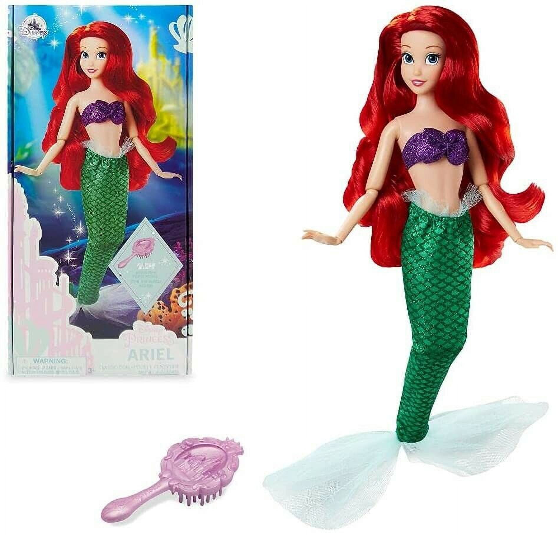 Disney Store Official Princess Classic Doll (Ariel from The Little Mermaid), 11 Inches, Includes Brush with Molded Details, Fully Posable Toy in Disney Store Official Princess Classic Doll (Ariel from The Little Mermaid), 11 Inches, Includes Brush with Molded Details, Fully Posable Toy in