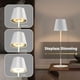 thumbnail image 4 of Lámpara de mesa LED inalámbrica recargable, luz blanca cálida y RGB, regulable al tacto, protección IP54, lámpara Nomad para interior/exterior, altura 38 cm (A, blanco, paquete de 2), 4 of 5