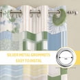 thumbnail image 6 of Spring Floral Checkered Kitchen Curtains Window Panels, Sage Green Daisy Buffalo Plaid Insulated Window Treatment Curtain, Grommet Curtains for Bedroom/Living Room/Bathroom, 2 Piece 42"Wx84"L, 6 of 8