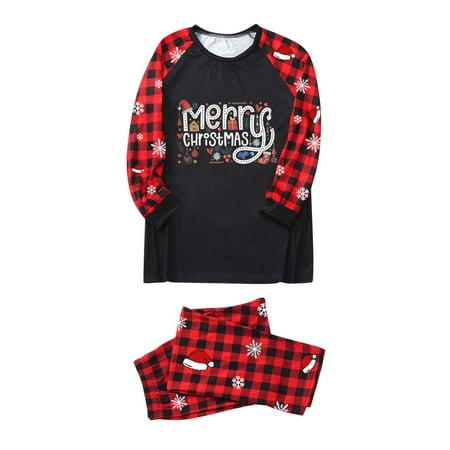 

Christmas Pajamas for Family Parent-Child Outfit Winter Fall Mon Sleepwear Matching Cute Big Headed Deer Print Pjs Plaid Long Sleeve Tops Pants Soft Casusal Holiday Sleepwear Pajama Sets