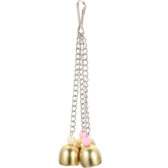 FRCOLOR Jouets pour Oiseaux Cloche en Acier Inoxydable avec Forme Décorative et Design à Boucle pour Cage Suspendue Multicolore, 7.87"X3.15"X1.18 Pouces