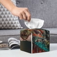 thumbnail image 6 of Sikiie Realistic Colorful Chameleon Leather Tissue Box Cover Square, tissue box holder, Tissue Box with Bottom Belt-5.2”x5.2”x5.2”, 6 of 7