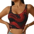thumbnail image 2 of Lsque Red Dragon On Black Printed Women'S Sports Bra, Compression, Moisture Wicking, High-Impact Sports Bra For Women,Supportive sports bra-X-Large, 2 of 9
