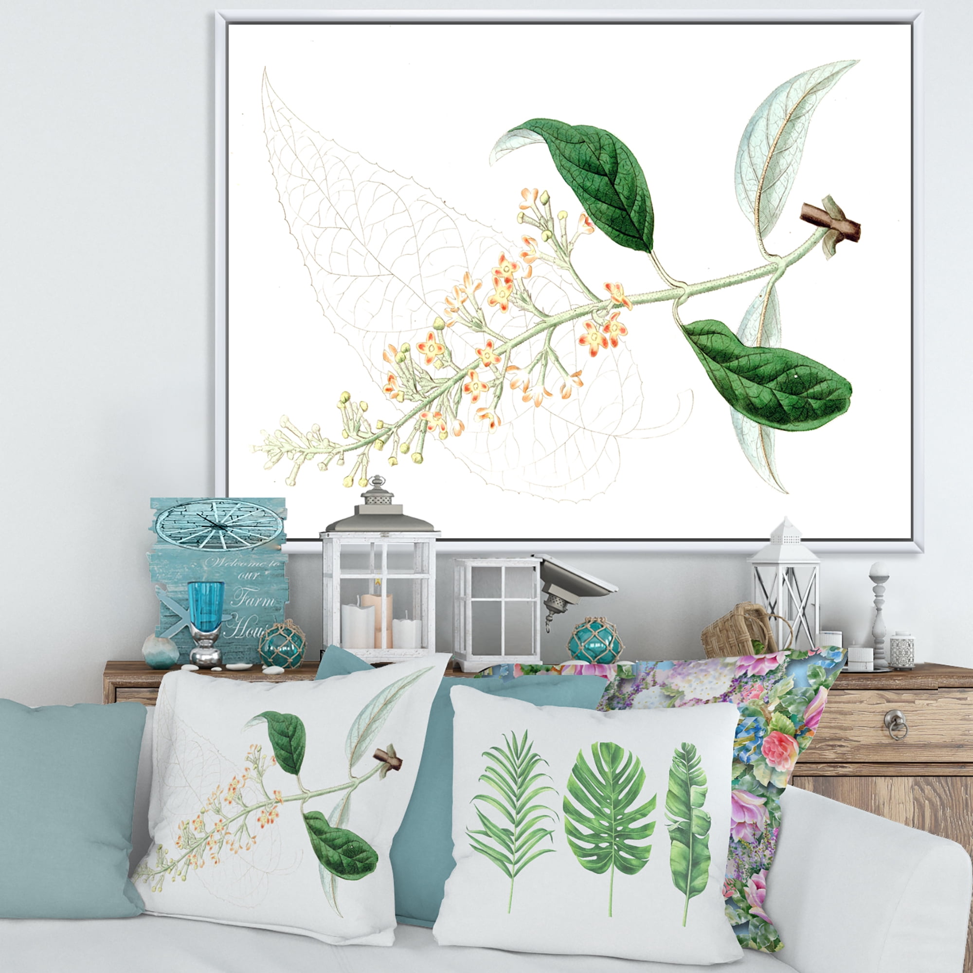 Designart 'Ancient Plant Life XXVII' Traditional Framed Canvas Wall Art Print