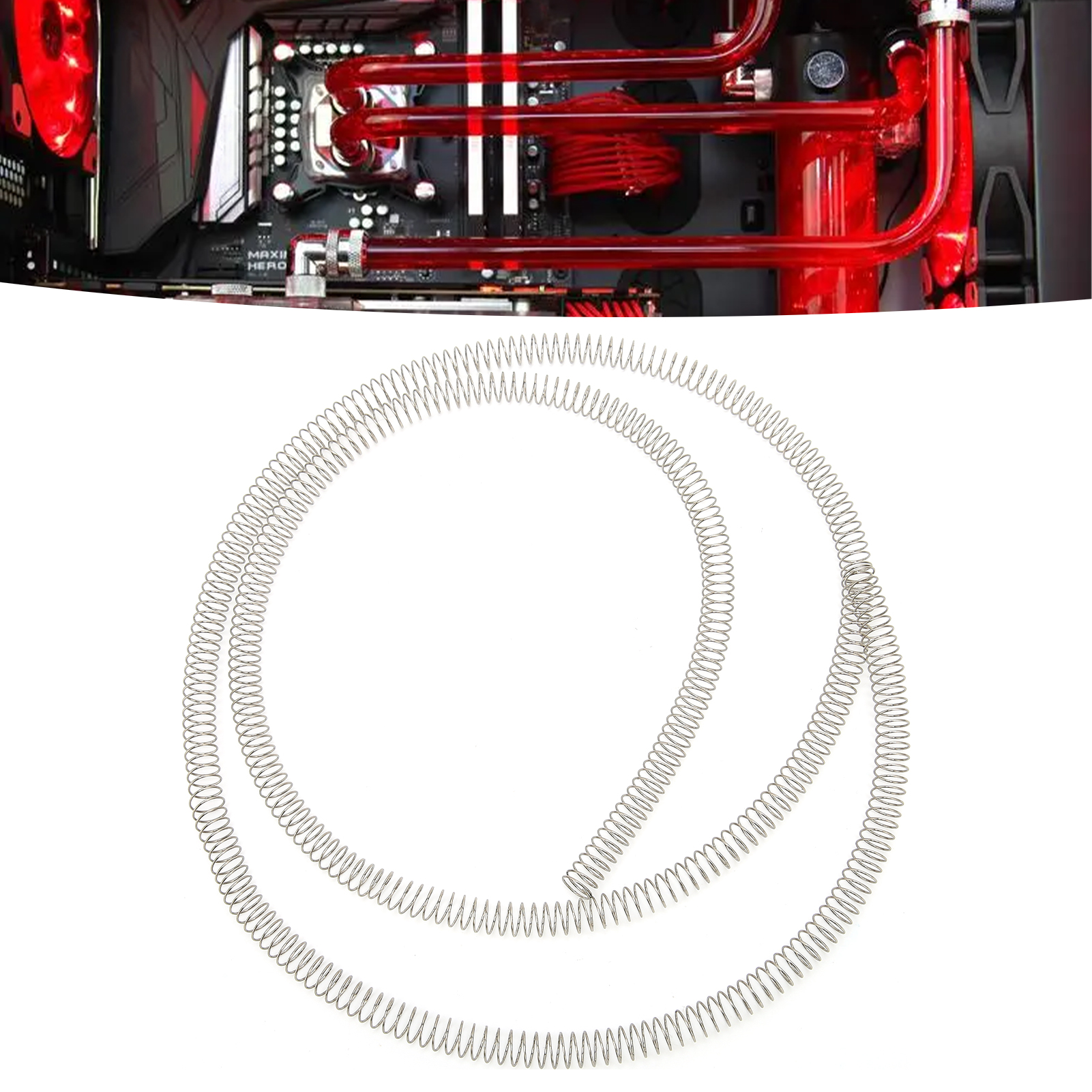 Ressort Anti-Pliage 1m Pour Tuyau Watercooling PC - Diamètre 8.5mm (ID 9-10mm) - Acier Inoxydable