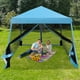 thumbnail image 2 of Costway 3x3m Carpa Plegable Instantáneo de Exterior Tienda de Patas Inclinadas con Paredes Laterales Altura Regulable para Patio Playa, 2 of 10