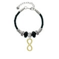thumbnail image 2 of Delight Jewelry Goldtone Large Infinity Sign Sister Celtic Knot Leather Bead Bracelet, 7"+2" Extender, 2 of 4