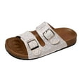 thumbnail image 6 of Dakaela Women's Flat Sandals Cork Footbed Slides Arch Support Slip on Walking Shoes with Adjustable Buckle, 6 of 7