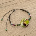 thumbnail image 5 of NOVICA Glass beaded macrame pendant bracelet, 'Rainbow-Billed Toucan', 5 of 6