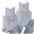 thumbnail image 3 of Camiseta sin mangas con estampado de letras para mujer, ideal para el verano: camiseta informal de cuello redondo con ajuste en el pecho, ideal para el día a día, 3 of 5