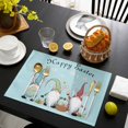 thumbnail image 3 of Happy Easter Placemats Set of 6, Cute Gnomes Eggs Spring Daisy Flowers Blue Placemats for Dining Table, Place Mats for Kitchen Tabletop, Waterproof Wipeable Dining Table Mats Set, 3 of 9
