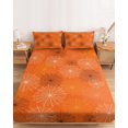 thumbnail image 2 of King Size Fitted Sheet Set - Orange Halloween 3 Piece Bedding Sets 16" Deep Pocket Fitted Sheet with 2 Pillowcases, Black White Net Halloween Brushed Microfiber Hotel Luxury Bed Sheets, 2 of 9