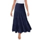 thumbnail image 1 of Gibobby faldas para mujer invierno Falda larga bohemia de cintura alta elástica de verano para mujer Falda larga informal con cordón A Line(Azul marino， M), 1 of 5