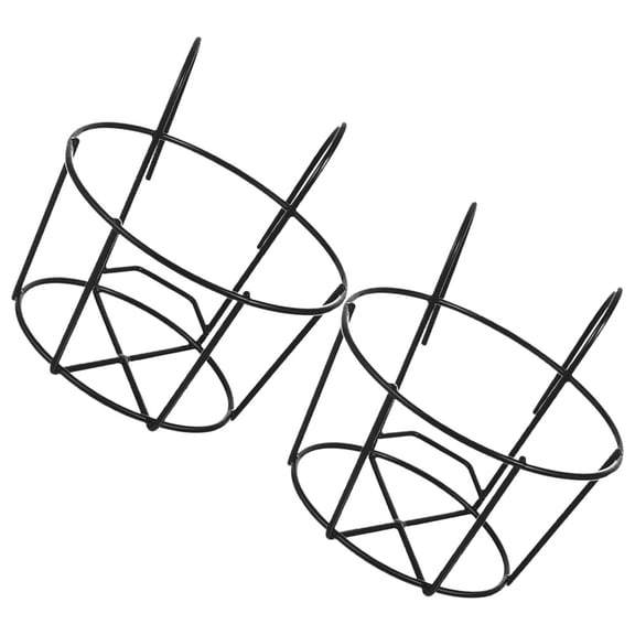 Beaupretty Iron Railing Plant Holder Black for Home Use Hanging Flower Pots