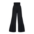 thumbnail image 4 of Lilgiuy Women's Fashion Casual High Waist Elastic Waist Solid Color Ruffle Wide Leg Long Pants Black 8 2022 Fall Winter, 4 of 4