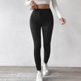 thumbnail image 3 of Women's Plus Black Dress Pants Women Plus Size Straight Leg Black Pants for Women Dressy Elastic Waist Women Fashion Solid Trousers Bottom Sweatpants Belt High Waist Sport Pants Velvet Leggings, 3 of 5