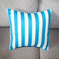 thumbnail image 3 of Cotton 1 Inch Stripe Decorative Throw Pillow/Sham Cushion Cover Turquoise and White, 3 of 3