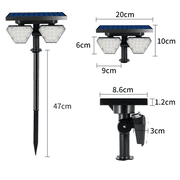 Solar Spotlight, Outdoor Double Head Spotlight, Adjustable Swivel, For Yard Access Porch