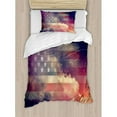 thumbnail image 3 of American Flag Duvet Cover Set Queen Size, Exposure Usa National Outer Space Night Cloudy Free Universe Cosmos Display, Decorative 3 Piece Bedding Set with 2 Pillow Shams, Multicolor, by Ambesonne, 3 of 3