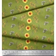 thumbnail image 2 of Soimoi Green Cotton Duck Fabric laurel leaf & Floral Print Sewing Fabric Yard 42 Inch Wide, 2 of 3