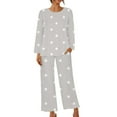 thumbnail image 2 of Usmixi Womens Pajama Set Womens Sleepwear 2 Piece Sets Fashion Star Print Lightweight Long Sleeve Pullover and Pant Lounge Sets Homewear Pajamas Sets with Pocket, 2 of 5