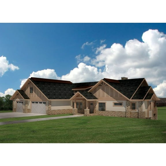 001-3453: Northwest Mountain 3 Bed, 3 Bath Luxury Home Plan, 4076 Sq Ft: Full Blueprints with License to Build by Home Plan Marketplace - Lesuto