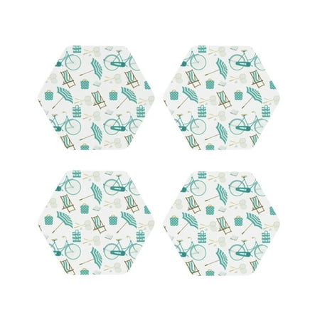 

Leather Coasters with Heat-resistant for Drinks Bike Pattern Urban -标题2 Hexagon