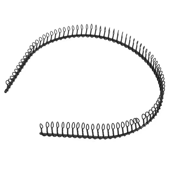 STOBOK Comb Tooth Headband Metal Decorative Wide Teeth Design Black 1Set