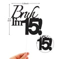 thumbnail image 2 of Cake Topper Varpotle Brush I'm 15 Black Glitter para 15 cumpleaños, 2 of 6