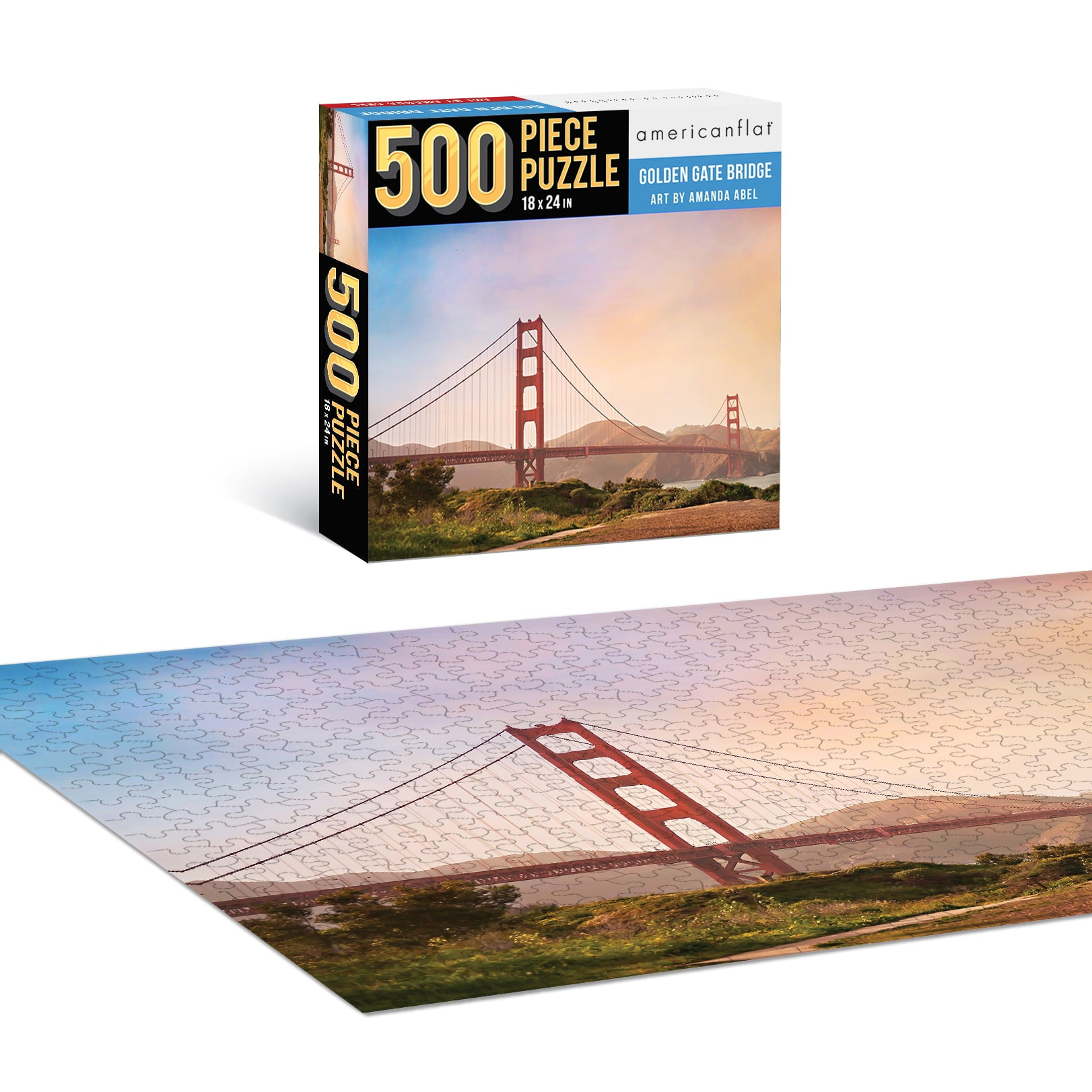 500 Piece Jigsaw Puzzle, 18x24 Inches, Golden Gate Bridge