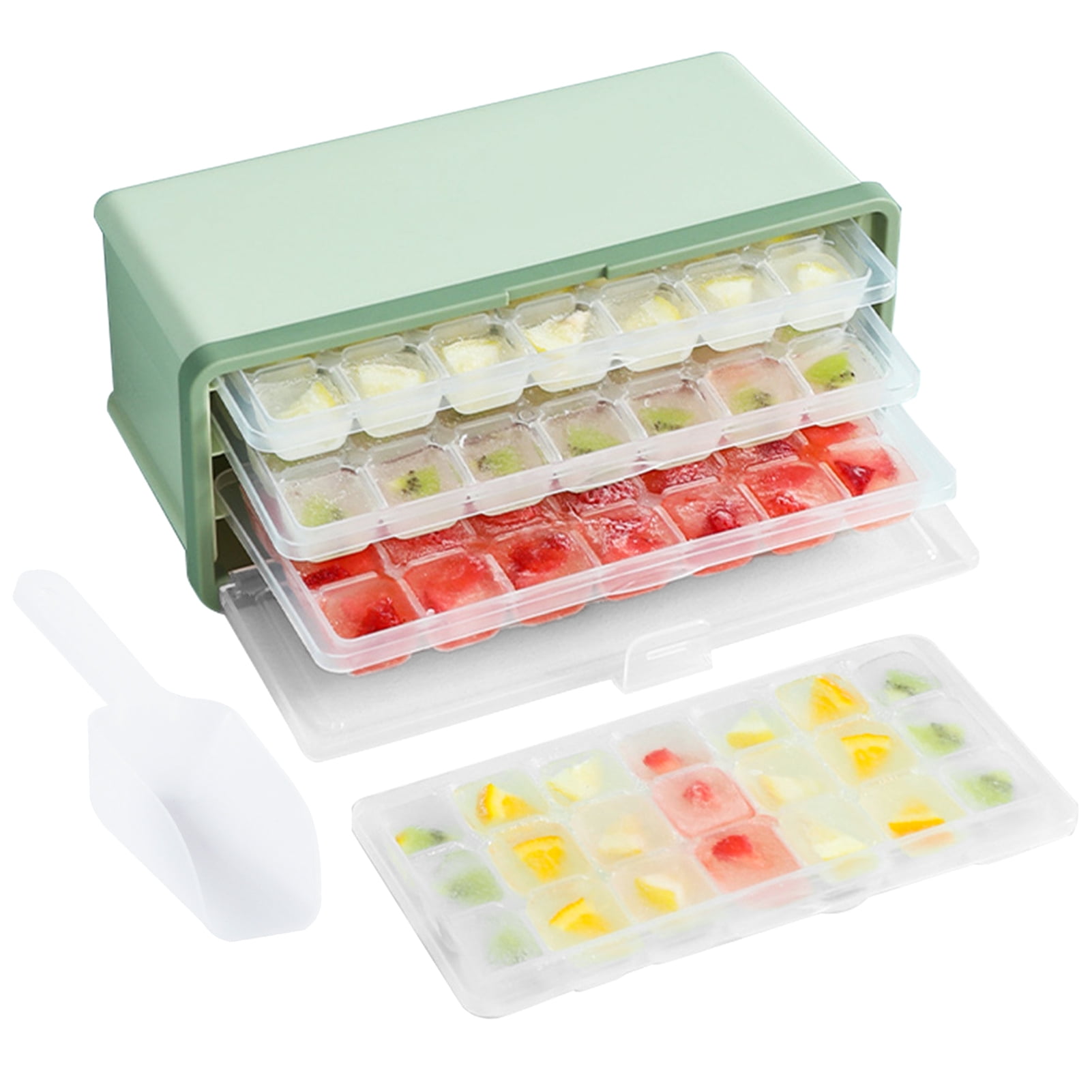 Skycase Ice Cube Trays, 3 Layers Ice Cubes Trays Kitchen Reusable Extra