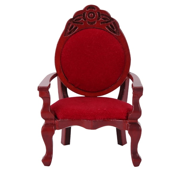 1:12 Miniature Vintage Wooden Carved Dining Chair Furniture