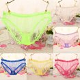 thumbnail image 3 of Women's Transparent Brief Girls Lady Panties Ruffle Ruffle Mesh G-string Edge Mesh Temptation Underpants Underwear, 3 of 8
