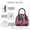 thumbnail image 4 of Rateoe Flower White Horse Pattern Lunch Bag Women, Lunch Box, Lunch Bag, Small Leakproof Lunch Tote Large Capacity Reusable Insulated Cooler Lunch Container, 4 of 6