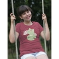 thumbnail image 2 of Cute Frog On A Water Lily Leaf T-Shirt Juniors -Image by Shutterstock,  Medium, 2 of 4