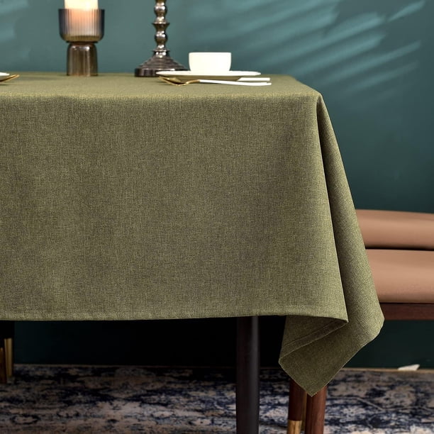 Mantel rectangular impermeable cubierta de mesa tela de piel de melocotón y satén