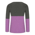 thumbnail image 6 of Odeerbi Shirts for Women 2025 Casual Long Sleeve V-Neck Tops Patchwork Loose Blouse Shirts Purple, 6 of 6