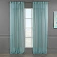 thumbnail image 6 of 3S Brother's Blue Linen Look Extra Long Set of 2 Panels Sheer Curtains Rod Pocket & Back Tab Home Décor Window Custom Made Drapes 10-30 Ft. Long -Made in Turkey Each Panel (52"W x 144"L), 6 of 6