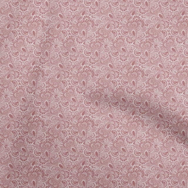 oneOone Polyester Spandex Dusty Rose Fabric Asian Paisley Sewing Craft Projects Fabric Prints By Yard 56 Inch Wide