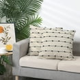 thumbnail image 6 of Unique Bargains 2 Pack Striped Boho Decorative Cushion Pillow Covers Modern Square Neutral Black 20" x 20", 6 of 6