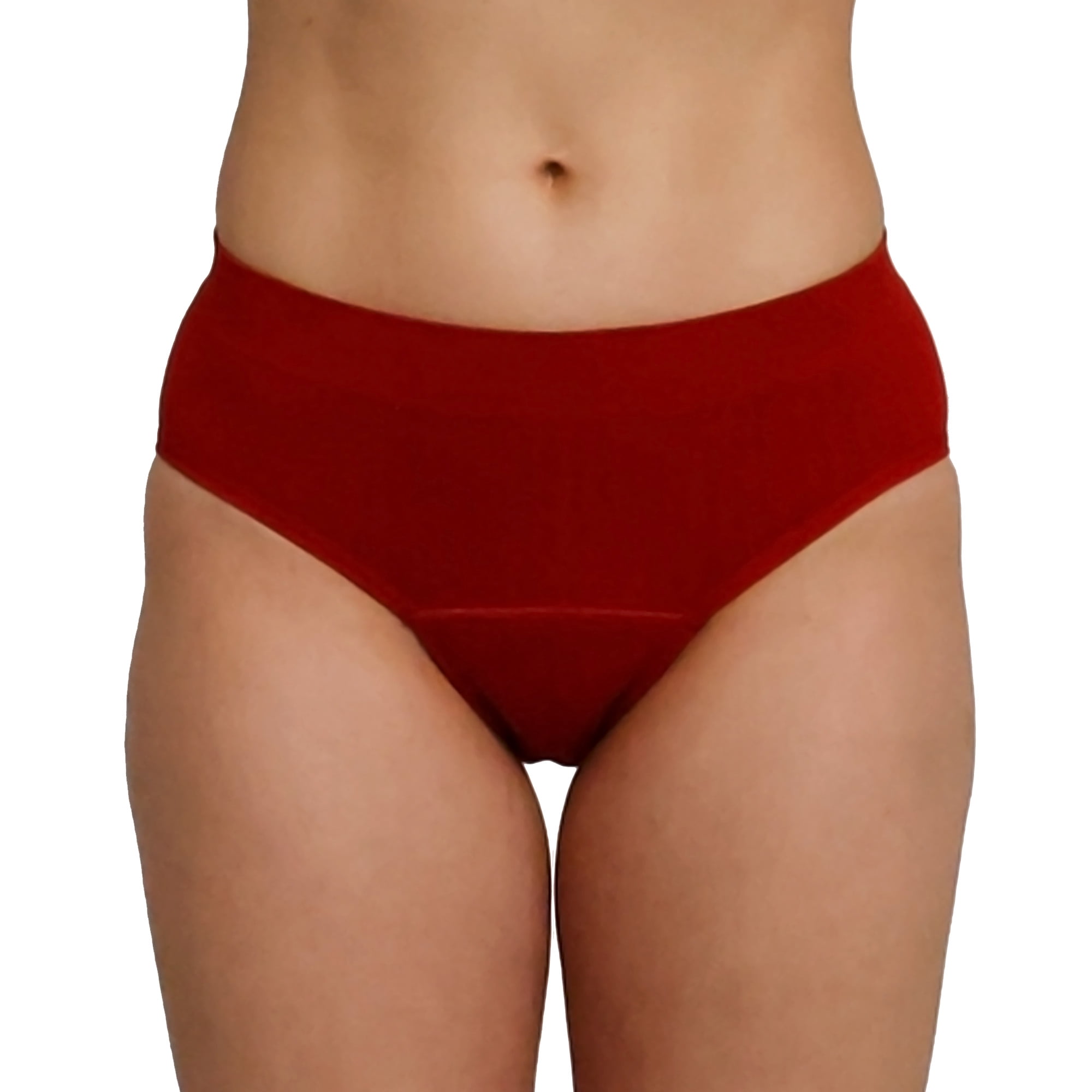 The Period Company. Sporty Stretch Bikini, Period Underwear for Heavy Flows, Cherry
