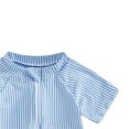 thumbnail image 6 of Toddlers Bathing Suits with Cap Baby Boy Girl Striped Zipper One Piece Swimsuit Sun Protection Travel Outfits (6 Months, Blue), 6 of 7