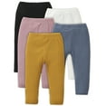 thumbnail image 1 of U·nikaka Unisex Baby Leggings 5-Pack Toddler Pants in Grey White Black Orange and Pink (0-5 Years), 1 of 8
