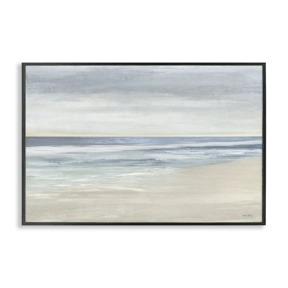 Stupell Industries Subtle Beach Ombre Landscape & Nature Painting Black Framed Art Print Wall Art, 18 x 12