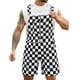 thumbnail image 1 of Mono con babero, a cuadros, para hombre, pantalones cortos, color negro, 1 of 7