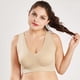 thumbnail image 2 of Sujetador sin costuras Wireless Hacer subir Lingerie Plus Size Yoga Sport Underwear, Beige, XXL kenally AP002554-14, 2 of 6