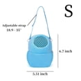 thumbnail image 2 of Bolsa transportadora para mascotas, bolsos de viaje portátiles con correas de nailon, bolsa pequeña para mascotas para hámster, rata, erizo, conejo (S, azul), 2 of 5