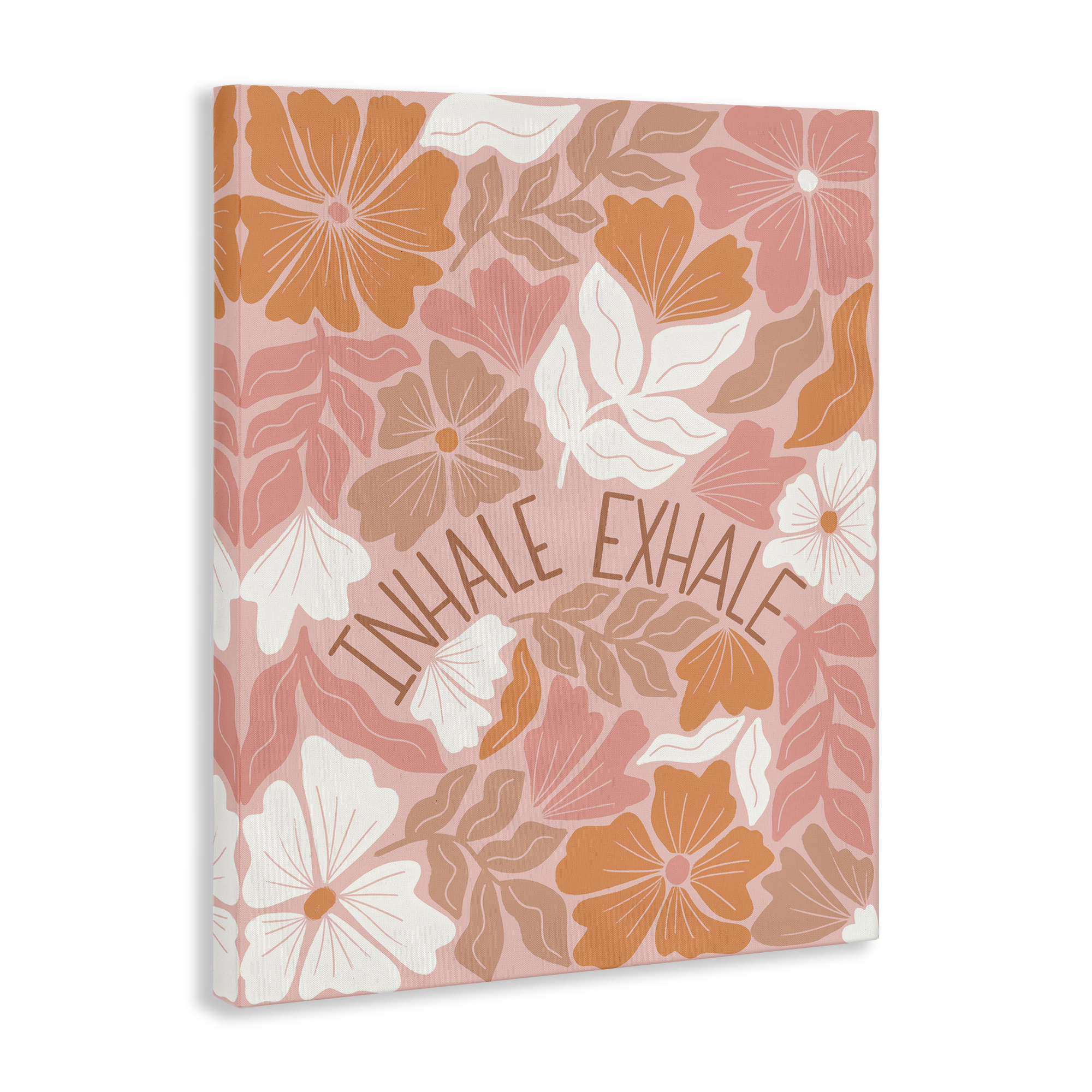 Stupell Industries Inhale Exhale Florals Plants & Flowers Painting Wrapped Canvas Art Print Wall Art, 24 x 30