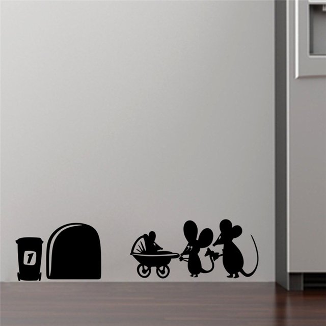 Etiqueta engomada linda de la pared del PVC del animal Calcomanías lindas de la pared de los agujeros del ratón de la historieta Xemadio CKCI88O1G